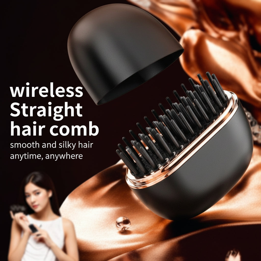 Mini Hair Straightening Comb Wireless Charging