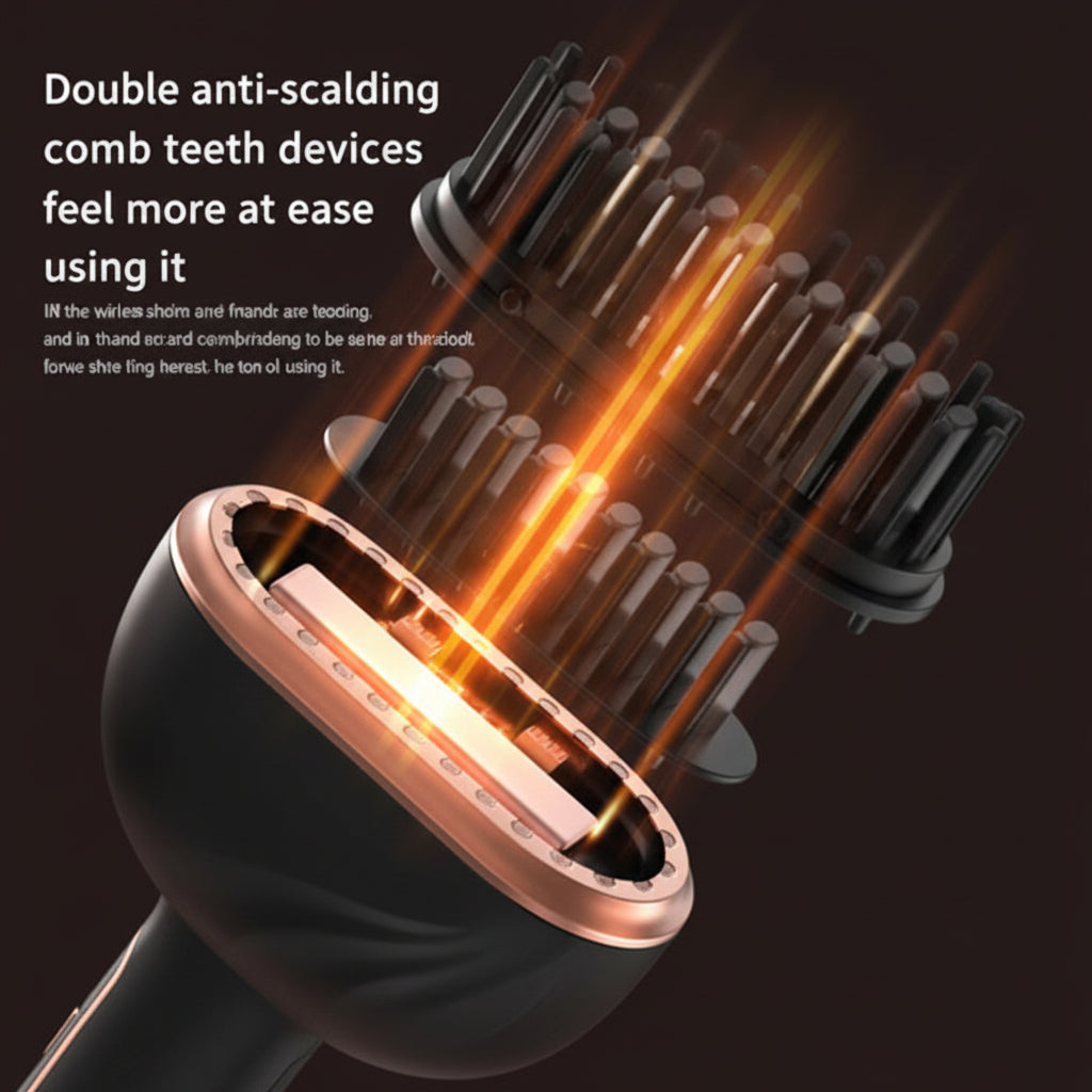 Mini Hair Straightening Comb Wireless Charging